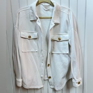 White button down cardigan